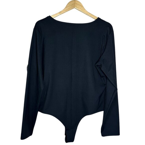 Spanx Suit Yourself Long Sleeve V Neck Bodysuit Womens Size 3X Slimming Shirt - Picture 10 of 10